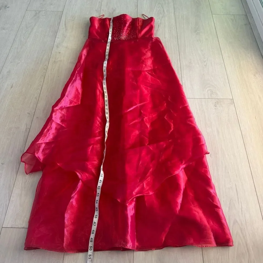 Jessica McClintock Gunne Sax Red Satin 2pc set Prom Formal Holiday Wedding size
